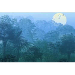 Sanders & Sanders fotobehang jungle blauw en groen - 400 x 280 cm - 612044
