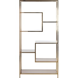 Light&living Kast open 100x36x200 cm LUSAKO glas bruin-licht goud