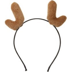 Kerst diadeem/haarband rendier gewei 19 cm kerstaccessoires - Verkleedattributen