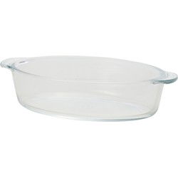 Mini ovenschaal - transparant - 400 ml - 20 x 11 x 5 cm - glas - Ovaal - Ovenschalen