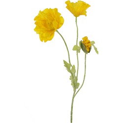 Greenmoods Kunstbloem Poppy - Papaver rhoeas - Nep plant - 1 Stuk - 73cm - Geel