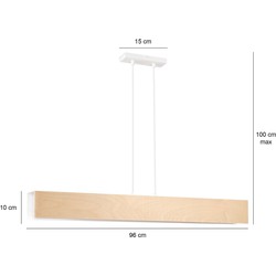 Raisio witte XXL hanglamp hout met wit binnenin 4x E27