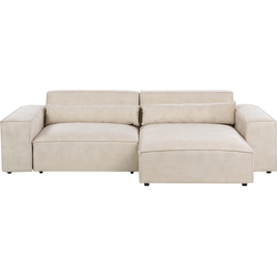 Beliani HELLNAR - Tweezitsbank-Beige-Fluweel