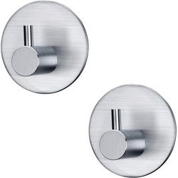 XIVADA Handdoekhaakjes Roma - Zelfklevend - Rvs - Zilver - Set van 2