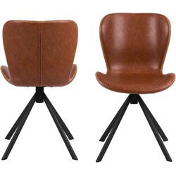 Eetkamerstoel Zaria PU Retro Bruin Draaibaar - Giga Living