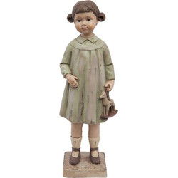 Clayre & Eef Beeld Meisje 8x6x23 cm Bruin Polyresin Woonaccessoires