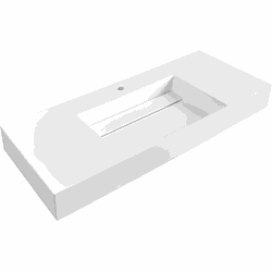 CUSCO - Wastafel - Wit - 120 x 48 cm - Mineraalgietwerk