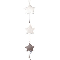 Baby's Only Gebreide decoratie slinger ster Cable - Decoratieve accessoires - Taupe/Beige/Wit - Met ophanglusje