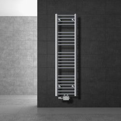 Badkamer radiator middenaansluiting 300x1400 mm chroom recht met universele aansluitset LuxeBath