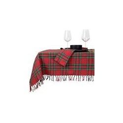 Tafelkleed Xmas tartan 150x300 cm red