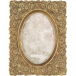Clayre & Eef Fotolijst Goudkleurig Polyresin Bloemen