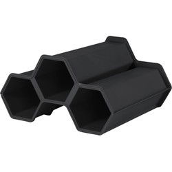 EDA Wijnrek - 3x flessen - L34 x B31 x H18 cm - zwart - Wijnrekken