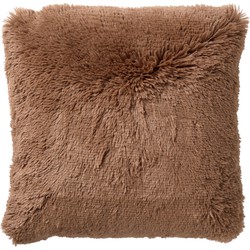 Dutch Decor FLUFFY - Kussenhoes 60x60 cm - superzacht - XL kussensloop - Tobacco Brown - bruin - Dutch Decor