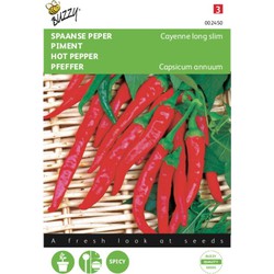 2 stuks - Peper Cayenne, Spaanse Lange Rode - Buzzy