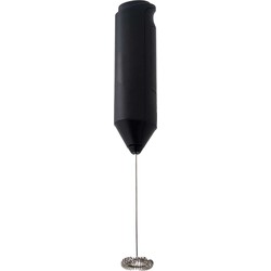 Melkopschuimer - zwart - metaal/kunststof - op batterijen - 3,5 x 22,4 cm - Elektrische melkopschuimers