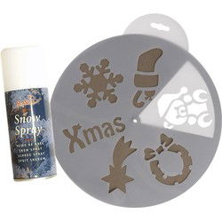 Sneeuwspray raamsjablonen Kerstmis 6 stuks met sneeuwspray - Kerst raamsjablonen