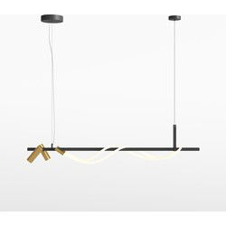 Maytoni - Hanglamp Tau - Zwart met goud
