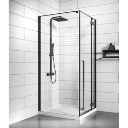 Badplaats Douchecabine Vancouver 90 x 90 x 190 cm - Zwart - Douchewand met Draaideur