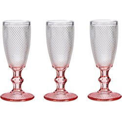 Vivalto - Champagneglazen Monaco serie - 6x - roze voet 180 ml - Champagneglazen