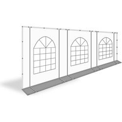 PVC zijwand met boogramen lengte 8m-220cm hoog-kies je kleur