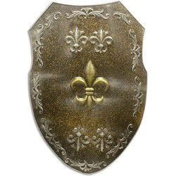 ijzeren muurschild met fleur de lis - roest (rx-372)