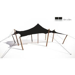Stretchtent 6x8 zwart