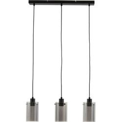 Light & Living - hanglamp - Vancouver - zwart - glas smoke glas - design lamp - E27 - 3049625