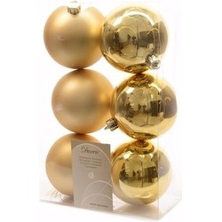 Christmas Gold kerstboom decoratie kerstballen goud 6 stuks - Kerstbal