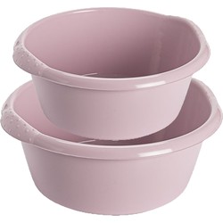 Voordeel set multi-functionele kunststof afwas teiltjes oud roze in 2-formaten - Afwasbak
