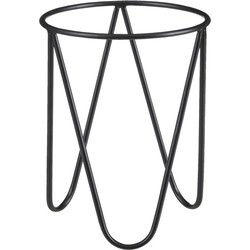 Mica Decorations Planten standaard - zwart - D13 x H13 cm - metaal - Plantenstandaarden