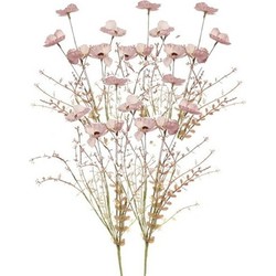 5x Roze papaver/klaproosjes takken 53 cm decoratie - Kunstplanten