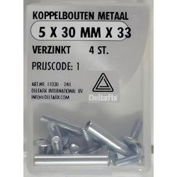 Koppelbout metl 5x30mm verz 4st