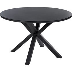 Beliani MALETTO - Ronde tafel-Zwart-Keramisch glas
