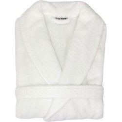 Twentse Damast Badjas Alexis Wit - L/XL