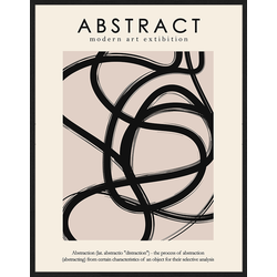 Any Image Print 'Abstract Poster' - Schilderij - Wanddecoratie - Inclusief beukenhouten lijst - Poster - 73x93cm - Zwarte lijst met Passe Partout