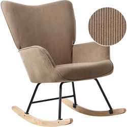 Beliani ARSET - Schommelfauteuil-Beige-Corduroy