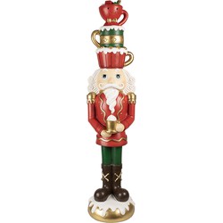 Clayre & Eef Kerstdecoratie Beeld Notenkraker 120 cm Rood Kunststof