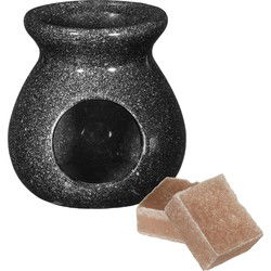 Ideas4seasons Amberblokjes/geurblokjes cadeauset - sandelhout geur - inclusief geurbrander - Geurbranders
