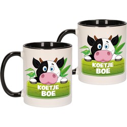 Set van 4x stuks dieren mok / koe beker Koetje Boe 300 ml - Bekers