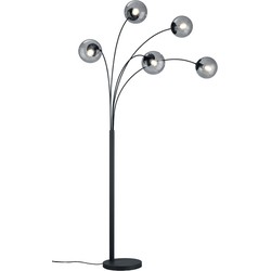 Moderne Vloerlamp  Balini - Metaal - Grijs - Vloerlampen woonkamer - 5 lichts - Glas