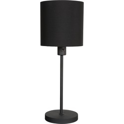 Mexlite tafellamp Noor - zwart - metaal - 20 cm - E27 fitting - 1563ZW
