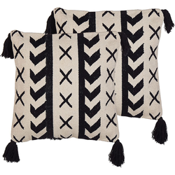 DEADNETTLE  - Sierkussen set van 2 - Beige - 45 x 45 cm - Katoen