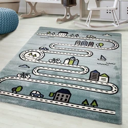 Kids City Blauw vloerkleed - - 80 X 150 CM