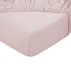 DoubleDry Hoeslaken 100% Natuurlijk Katoen - Eenpersoons 90x200 cm - Zacht & Ademend - Rondom Elastiek - Licht Perzik