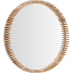 Kave Home - Polke spiegel van teakhout Ø 80 cm