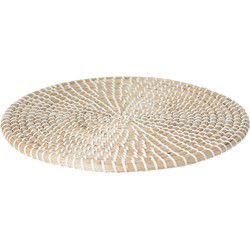 Secret de Gourmet Tafel Placemat - zeegras - wit - D35 cm - Placemats