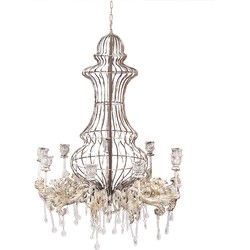 Clayre & Eef Kandelaar Beige Metaal