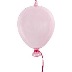 Clayre & Eef Decoratie Hanger Ballon Ø 7x14 cm Roze Glas