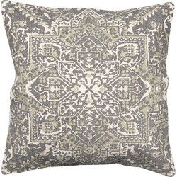 Clayre & Eef Kussenhoes  50x50 cm Grijs Groen Katoen Vierkant Sierkussenhoes