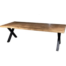 Eettafel Rechthoek 160cm - Naturel Mangohout - X-poot